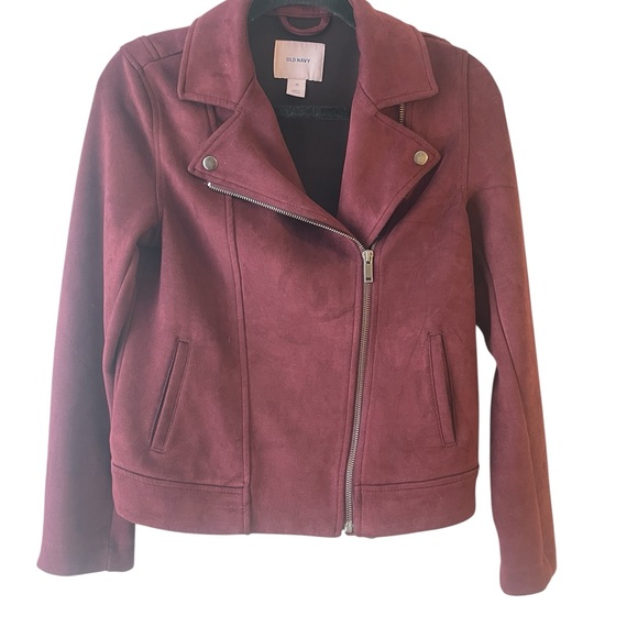 Old Navy Women's Deep Red suede Jacket - Picture 1 of 3